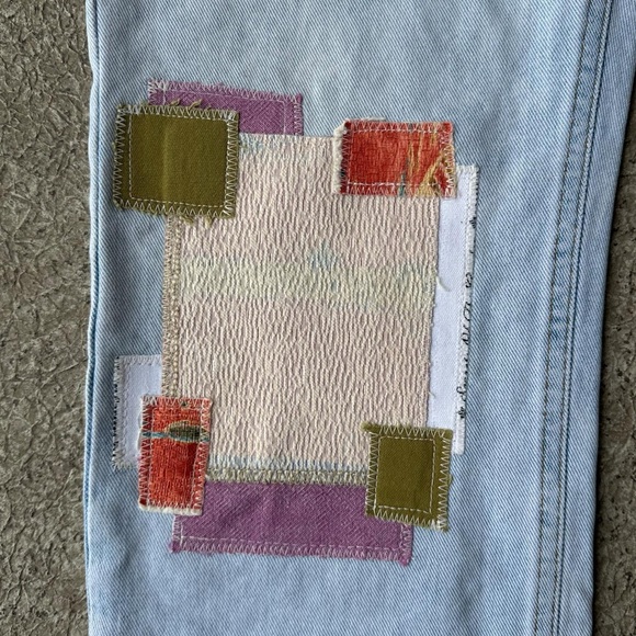 Upcycled Patched Straight Leg Lee Denim 30x30 - Picture 5 of 8